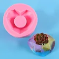 Detail view of pink heart-shaped geometric silicone mold for succulent pots. - Heart (50-846) / Pink