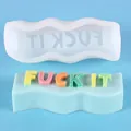 Wavy wave silicone mold for slogan candles and handmade soaps with 'FUCK IT' 3D letters - FUCK IT Style / White