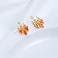 Handmade 14K gold plated fountain pendant with orange zircons for jewelry making - 1 Piece/Pack / Red Zirconia Chandelier Style (G980-4)