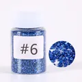 Close-up of blue crushed glass stone material #6 for DIY resin crafts and art decoration - #6 Glass Gravel D157106