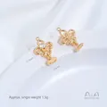 14K gold plated fountain charm with cubic zirconia inlay for DIY jewelry making - 1 Piece/Pack / White Zirconia Iris Candlestick Style (G980-5)