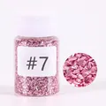 Close-up of pink metallic crushed glass chips for DIY resin and art decoration - #7 Glass Gravel D157107