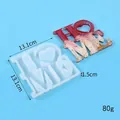 Close-up of silicone HOME letter mold with dimensions and finished resin piece - HOME Letter Style (60-1333)