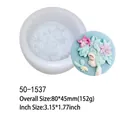 Silicone mold with finished flower girl relief detail for DIY cake decorating or candle making - Closed-Eye Fairy (50-1537-D) / White