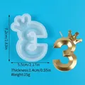 Dimensions and detail of crown number 3 silicone mold and gold candle - Crown Number 3 (60-1480)