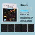 Colorful rainbow scratch notes art kit for kids including 10 sheets and wooden stylus - Happy Pattern / 10 Sheets Set