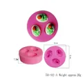 Detailed view of 4cm pink rose flower silicone fondant mold with dimensions and weight - Rose Triple Mold (50-92-A)