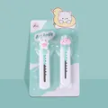 Pack de deux mini-couteaux utilitaires mignons en dessin animé pour ouvrir des boîtes - 2 Pièces/Ensemble / Bleu clair