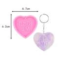 Dettagli sulle dimensioni dello stampo in silicone a cuore e sul peso del portachiavi - Stile Lettera KISS ME (50-2964-A)