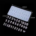 Silicone mold with numbers for chocolate and cake baking DIY craft, 20.8x10.9cm size - Number Blocks (60-139) / White