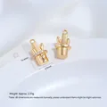 14K gold plated lipstick-shaped pendant charm for DIY jewelry making and necklaces - Zirconia Inlaid Makeup Tool Pendant (G981-10) / 1 Piece / Gold