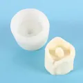 Stampo irregolare in silicone bianco per candele profumate fai-da-te e decorazioni in gesso - Stile Tondo Piccolo (50-2623) Bianco