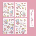 4er-Set süße Cartoon-Jungfrau-Sternzeichen-Aufkleber für DIY-Scrapbooking und Tagebuch - Jungfrau / 4 Stück