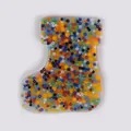 Stress relief Christmas stocking silicone skin picking fidget toy filled with colorful beads - Christmas Sock Style (JY-33G)