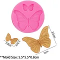 Butterfly silicone mold for fondant and chocolate decoration with dimensions. - Double Butterfly (50-2394-A) / Pink