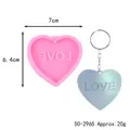 Dettaglio stampo in silicone a cuore, dimensioni 7cm x 6,4cm e peso circa 20g. - Stile Lettera LOVE (50-2965-A)