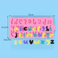 Pink alphabet silicone mold for baking chocolate and cake decoration 35x16.2x0.8cm - English Alphabet (J1569) / Pink
