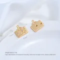 Mini 14K gold-plated suitcase charm featuring palm tree design for DIY jewelry making - Zirconia Inlaid Travel Bag Pendant (G981-11) / 1 Piece / Gold