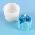 Stampo in silicone a cilindro irregolare per candele profumate fatte a mano e gesso. - Stile Tondo Grande (50-2624) Bianco