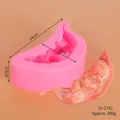 Pink baby sleeping on leaf silicone variant mold for DIY fondant and cake decoration - Pea Pod Baby Style (50-1742-A)