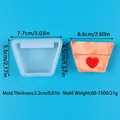 Trapezoidal flower pot silicone mold with heart pattern and dimensions for DIY resin craft - Flower Pot Base Mold (60-1500)