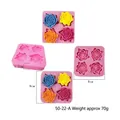Detailed view of 4-cavity rose silicone fondant mold for DIY baking and handmade soap crafts - Rose Quad Mold (50-22-A)