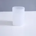 Minimalist white translucent cylindrical desktop pen holder and stationery storage cup - Round Storage Cylinder / Frosted White