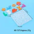 Christmas theme silicone mold for DIY earrings and pendants with 8 festive shapes - Christmas Mixed Elements 8-in-1 (60-1373) / 60-1373