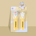 Paire de mini-cutters mignons avec motifs de canard et de fleur pour le bureau - 2 Pièces/Ensemble / Jaune