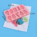 Pink silicone number lollipop mold with dimensions 21.1x13.5x1.1cm for cake decor - Digital Lollipop (85076) / Pink