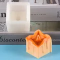 Stampo in silicone quadrato irregolare per candele profumate e resina - Stile Quadrato Piccolo (50-2625) Bianco