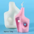 Moule en silicone en forme de bouteille abstraite pour bougies DIY, fini cire rose - Moule à Vase (50-2560) / Blanc Translucide