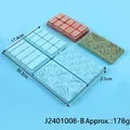 Moule à chocolat Dubaï rectangulaire en silicone alimentaire à 6 cavités et 3 textures - 6-Cavity Multi-Texture Style (J2401008-B) / Bleu