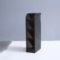 Vertical desk pen holder organizer with four slanted compartments in translucent dark grey - Slant Insert Storage Box / Matte Black