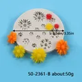 Circular daisy sunflower silicone mold for fondant chocolate resin and DIY plaster crafts - Style 50-2361 / Diameter 8.5cm / Gray