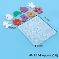 Multi-shape Christmas silicone mold for DIY jewelry pendants with dimensions 11.5x10.1cm - Christmas Multi-Shape Combination (60-1374) / 60-1374