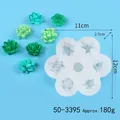 White 7-hole succulent silicone mold for DIY candle soap making and resin craft projects - 7-Hole Succulent Floral Style (50-3395-D)