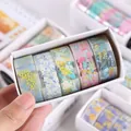 Floral pattern PET transparent washi tape set in gift box for DIY scrapbooking decoration - Flower Language Series / 5 Rolls / Lily of the Valley & Hyacinth