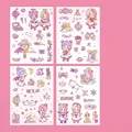 Set mit vier niedlichen Cartoon-Mädchen-Aufklebern zum Thema Zwillinge für DIY-Journale - Zwillinge / 4 Stück