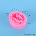 Pink silicone baby themed DIY cake mold with dimensions of 8.7cm x 7.5cm x 3.6cm - Flower Baby Style (50-2131-A)