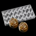 Professional rose flower shaped polycarbonate hard plastic chocolate mold for baking sweets - Rose Style (54009)