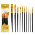 Professional 10-piece nylon artist paint brush set for watercolor acrylic and oil painting - Black / 10 Piece Set