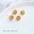 SKU παραλλαγή επιχρυσωμένων χαντρών 24K με λευκές πέρλες για κατασκευή χειροποίητων κοσμημάτων - Z567-3 Χάντρα Διαχωριστικό Φιλιγκράν Κοχύλι Μαργαριτάρι (1τμχ) / 8.3x7.3mm