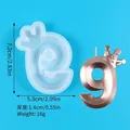 Close-up of crown number 9 silicone mold and rose gold candle with dimensions - Crown Number 9 (60-1486)