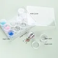 Detailed dimensions of transparent acrylic storage box with round bead jars - 1 Storage Box / 15g Small Round Box (12 Pieces)