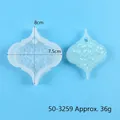 Close-up of silicone resin mold with finished glittery pendant and dimensions - Crystal Mirror Surface (50-3259-D)