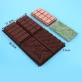 Moule en silicone rectangulaire à 6 cavités pour tablettes de chocolat Dubaï et formes - 6-Cavity Multi-Texture Style (J2401008-C) / Café