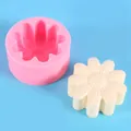 Daisy flower silicone mold for DIY candles and soap making, pink mold with white cast - 50-2657 / Pink