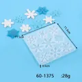 Snowflake silicone mold for DIY jewelry making with dimension markings 11.5x11.3cm - Snowflake Series Multi-Hole Mold (60-1375) / 60-1375