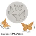 3D butterfly silicone mold for fondant chocolate and clay with precise dimensions - Triple Butterfly (50-2779-B) / Gray